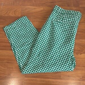Green Gingham Pants